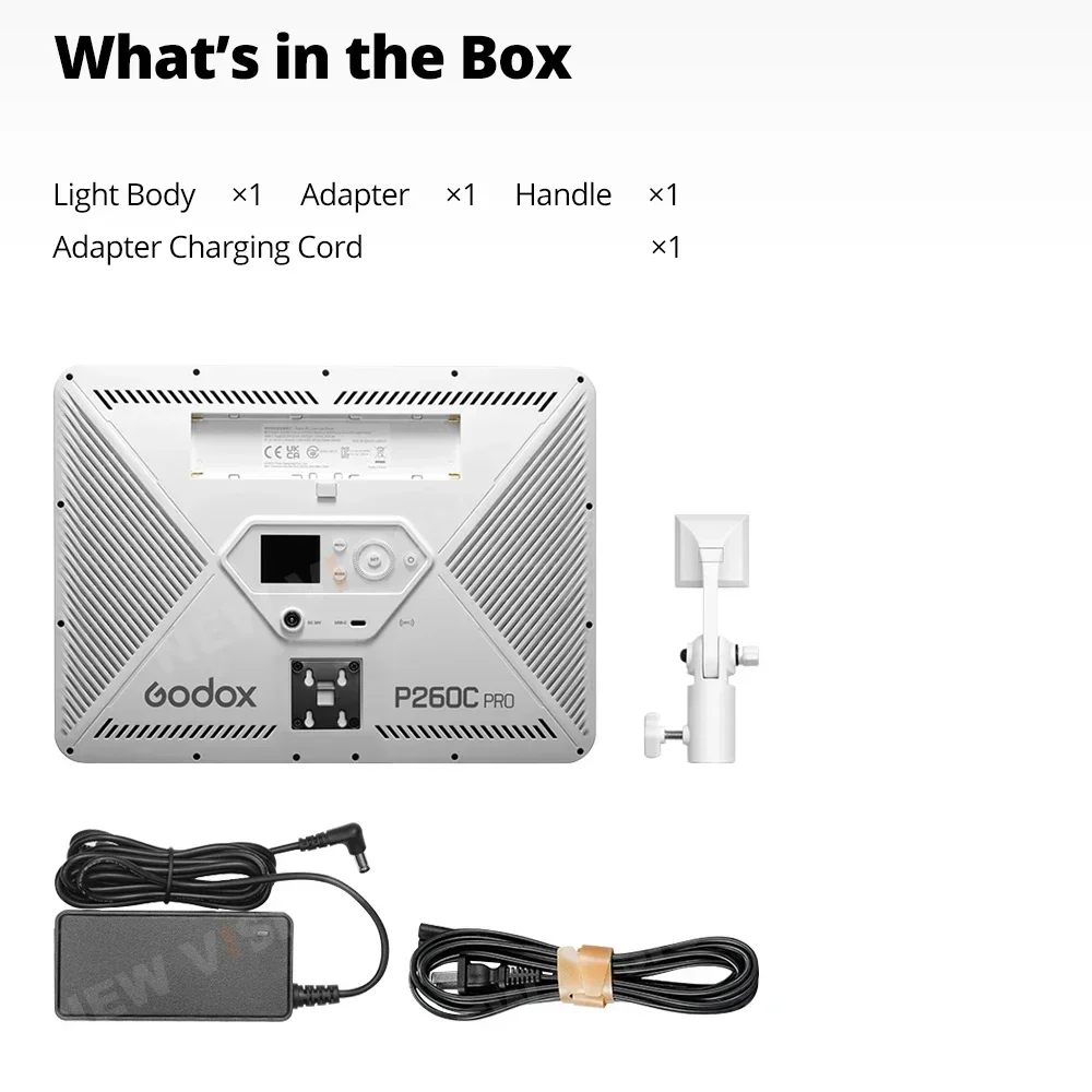 GODOX-Panel de luz LED Bicolor P260C PRO 2800-6500K, lámpara regulable para vídeo de estudio, producción de vídeo y Vlogging