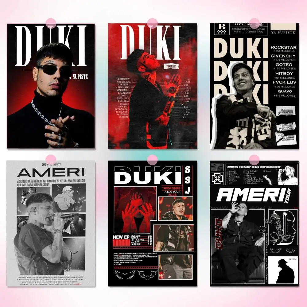 Hot Rapper D-Duki  Poster Sticker For Living Room Bedroom Bar Home Decor Mural Painting Decoration