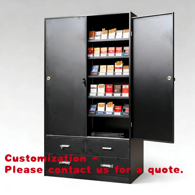 

Customize.Smooth Painted Wood Lockable Cabinet CE Certified Adjustable Shelves Custom Color Convenience Store Storage Rack