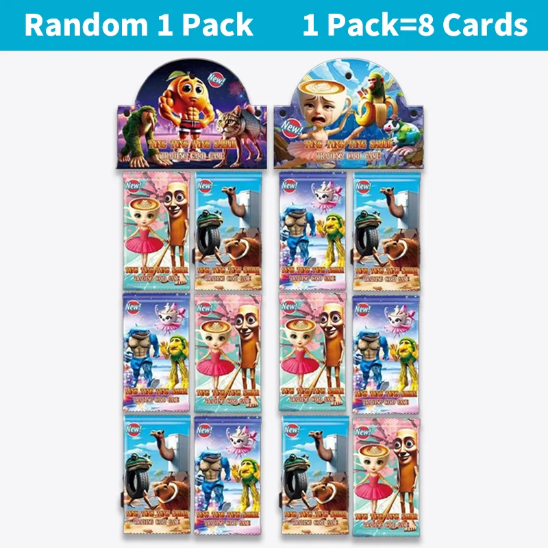 New Italian Brainrot Gold Foil Cards Cartoon Anime Tungtungtung Sahur Tralalero Tralala Laser Cards Board Games Collection Cards image 6