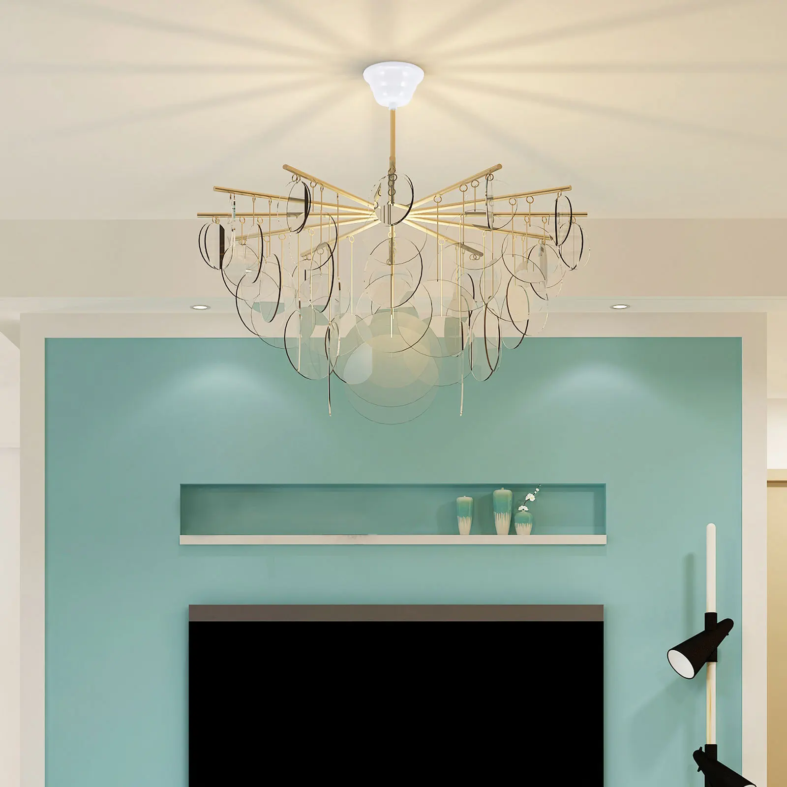 4 pezzi kit tettoia soffitto piastra di copertura lampadario design semplice ed elegante per sala da pranzo bar portico illuminazione a sospensione fai da te