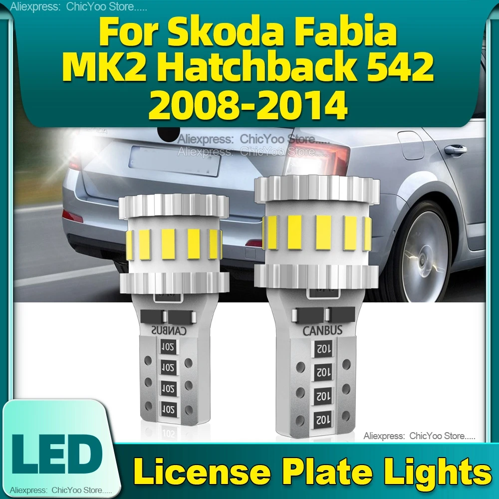 

2Pcs Canbus No Error T10 LED License Plate Light 12V W5W For Skoda Fabia MK2 Hatchback 542 2008 2009 2010 2011 2012 2013 2014