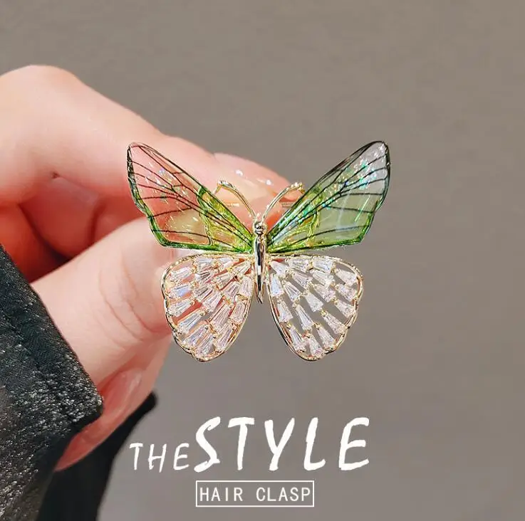 Rhinestone Butterfly Insect Brooch Women's Clothing Suit Pin Casual Business Office Accessories