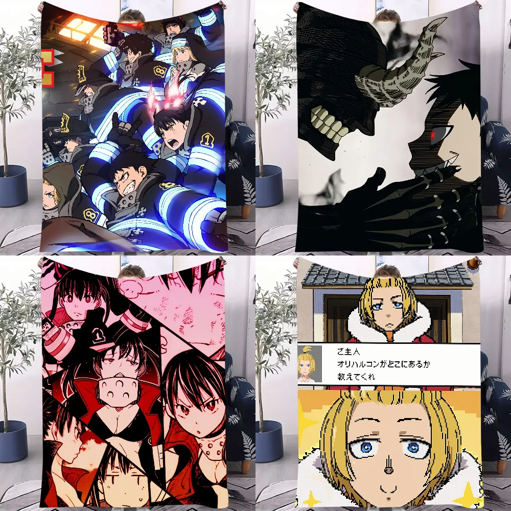 

ANIME F-Fire COOL F-force Blanket Design Lightweight For Dorms, Naps, Living Room, Office,Sofa,All-Season