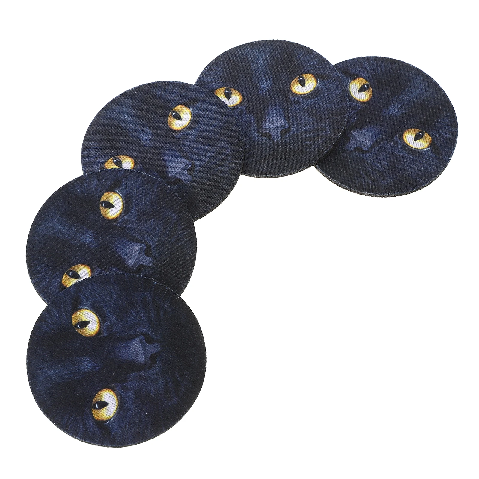 

5pcs Coasters Cup Holder Pad Creative Cat Print Rubber Mat Accessories Car Interior Decor Car Water Cup Pad Animal Print