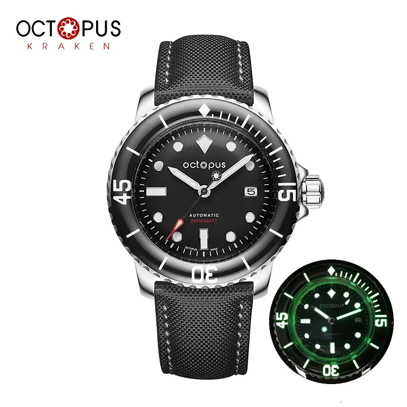 

Octopus Kraken Diving Watch For Men Sapphire Glass Swiss NH35 Movement Automatic Mechanical Sports C3 Luminous 200m Waterproof