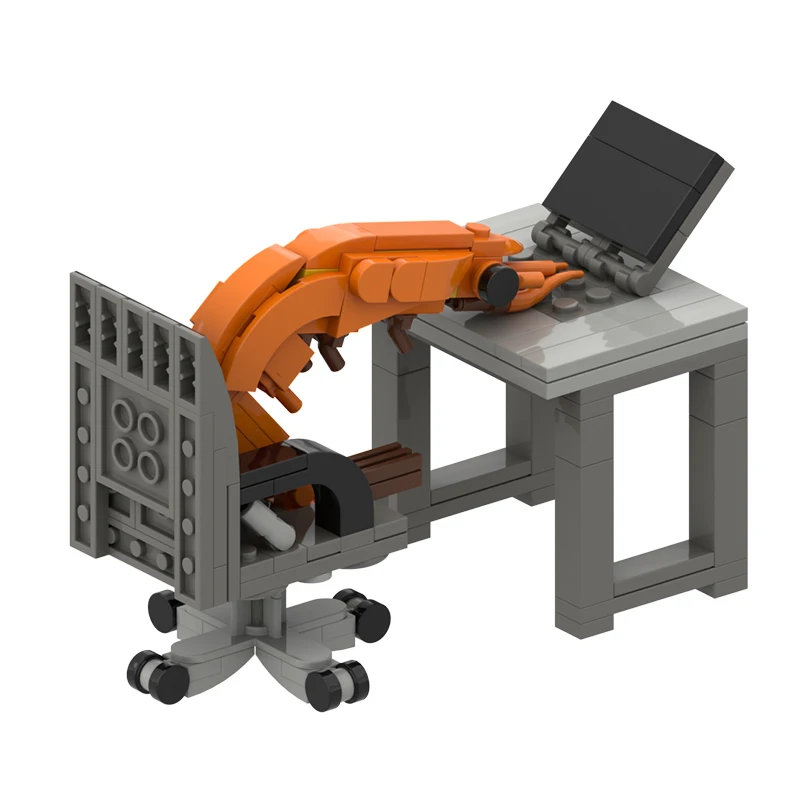 تماثيل نموذج الروبيان من MOC، مجموعة ألغاز، خلط عشوائيًا للأولاد والبنات، مظلات إبداعية لمشاهير الإنترنت