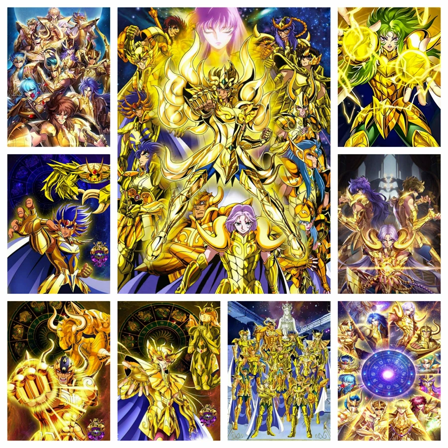 

2024 New Saint Seiya Constellation Diamond Painting Embroidery Japanese Anime Cross Stitch Mosaic Picture Handicraft Home Decor
