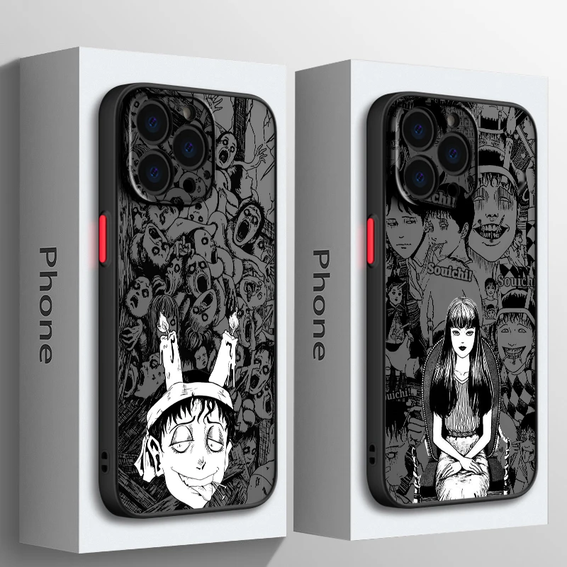 

Anime Junji Ito Phone Case For Apple iPhone 15 14 13 12 11 XS Mini Pro Max 8 XR X Matte Frosted Translucent