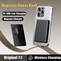 Magsafe Aluminum Alloy Magnetic Portable Power Bank Wireless Fast Charging PD20W Battery Charger Cases for iPhone Samsung Xiaomi