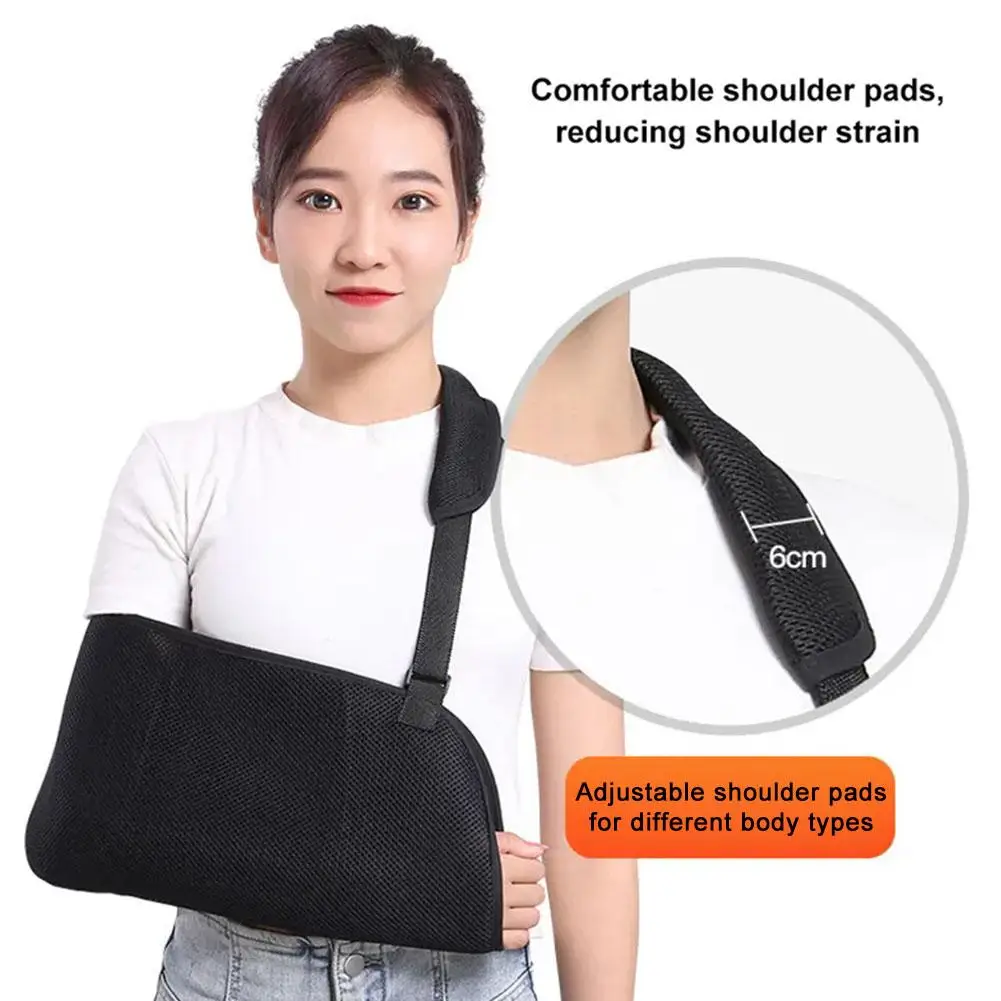 1Pcs Portable Black Arm Sling Elbow Support Immobilizer Brace For Hand Broken Fractured Arm Strap Injury Sprain Arm Brace S W5L7