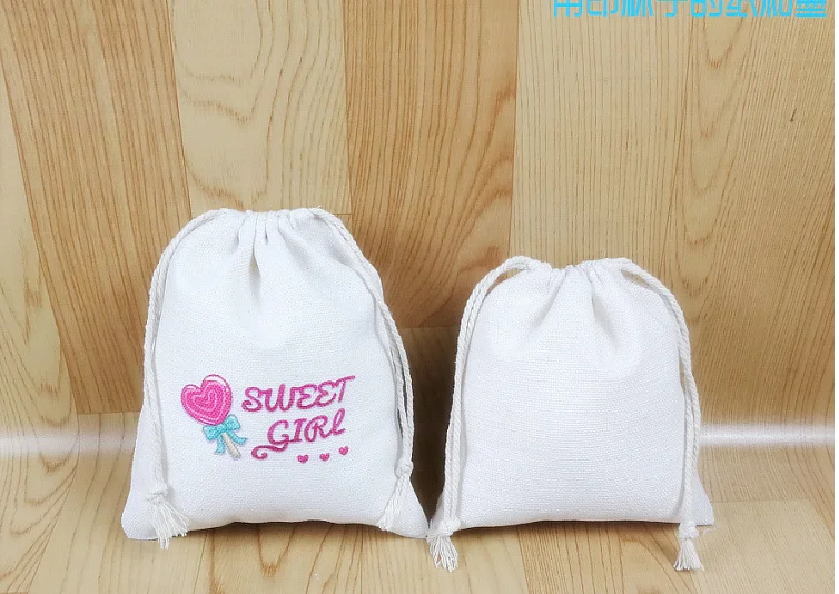 

200pcs/Lot Sublimation linen Santa Sack Large Capacity White Blank Xmas Storage Bag With Drawstring Toy Candy Bag