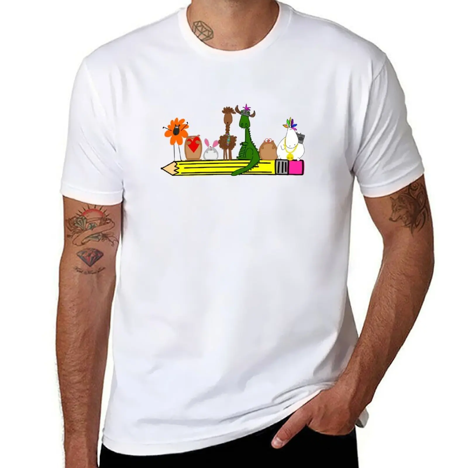

A Pencil and Its Crew | My Pencil Made Me Do It Gear T-Shirt t shirts for man cotton cotton t shirt man T-Shirt