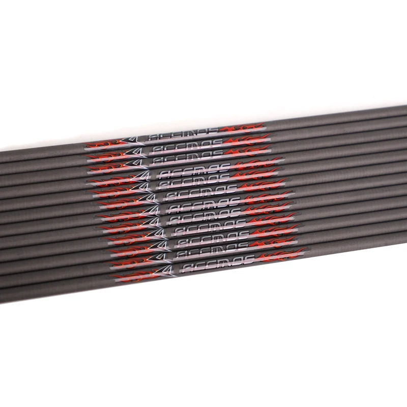 6/12pcs ID 8 mm Pure Carbon Arrows Shaft 32 inch Spine 300/350/400 Archery for Indoor Competition Shooting