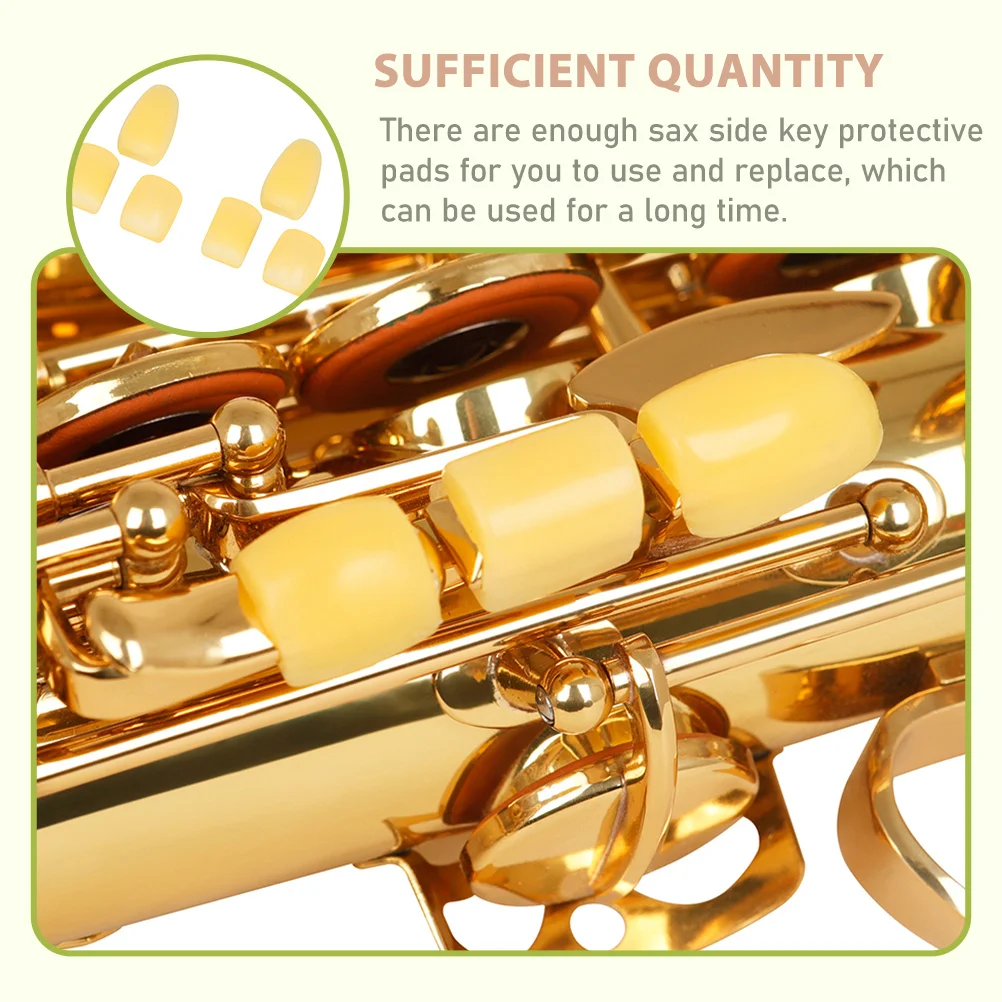 

6Pcs Sax Side Key Pads Silicone Heightening Risers Stable Protective Covers for Saxophone Accessories Music Instrument Parts