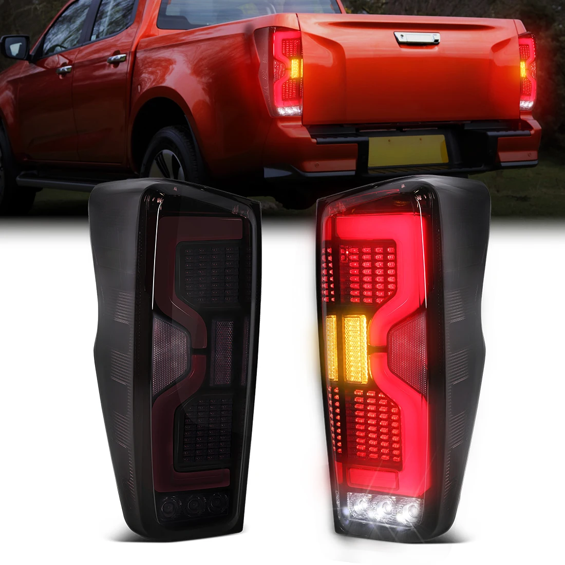 

LED Taillight For Isuzu DMAX 2020 2021 Start-up Animation Tail Light Turn signal Driving Brake Reverse Light Car Accessories 12V