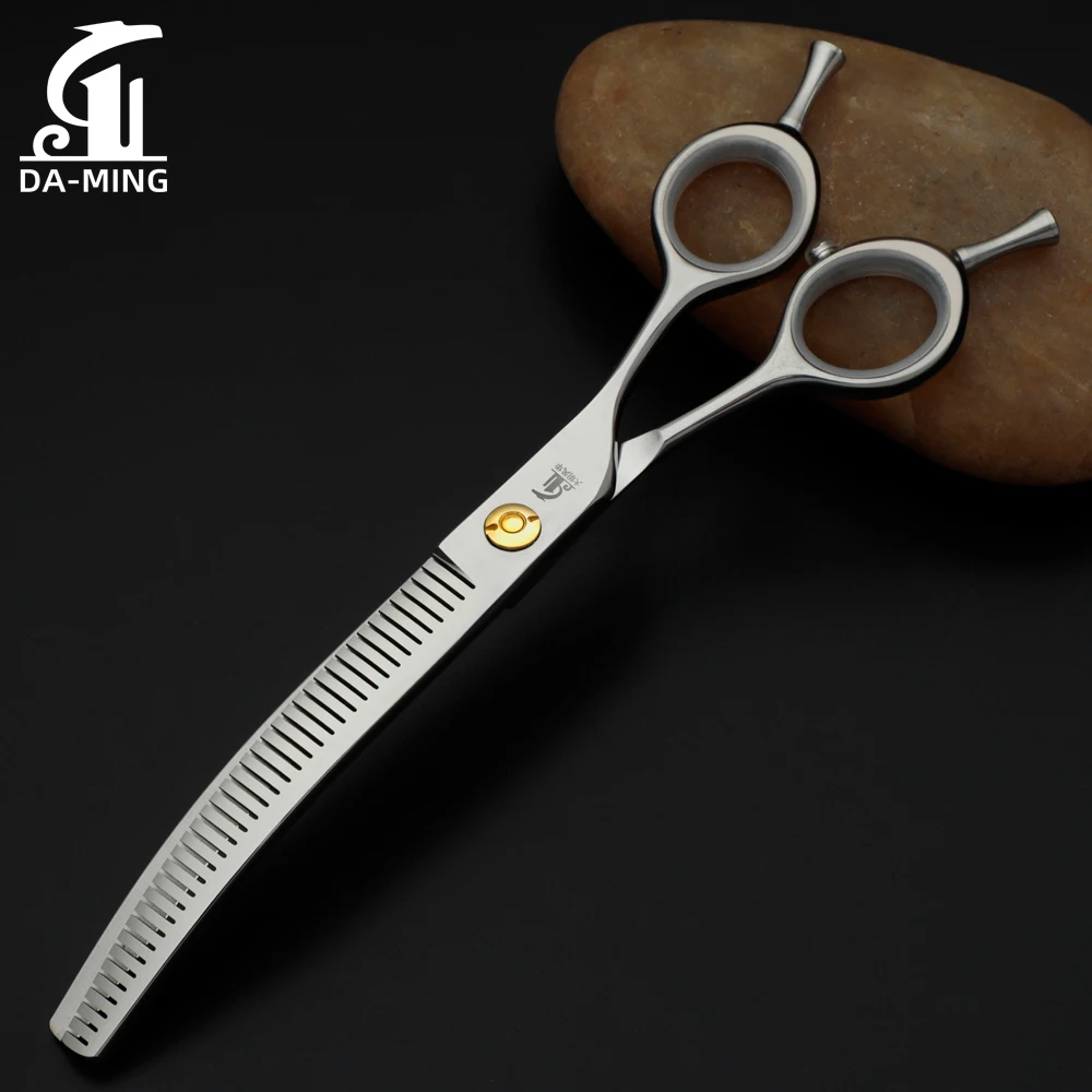 

7-inch Refinement Curved Teeth Pet Grooming Scissors Thinning Fluffy Shears Dog Trimming Styling Tools