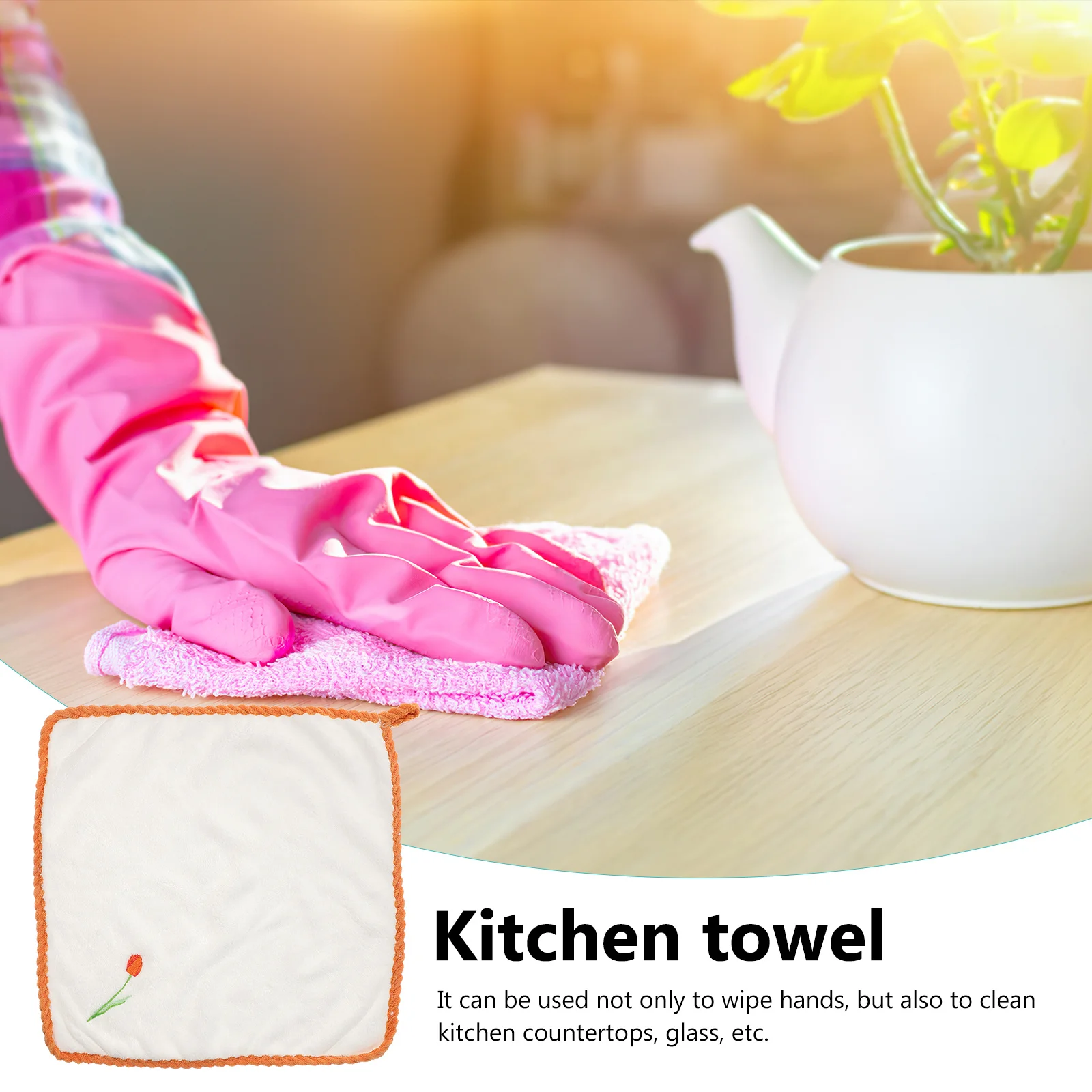 

Tulip Hand Towel Fast Drying Kitchen Bathroom Hanging Absorbent Exquisite Adorable Water Absorbent Hand Towels