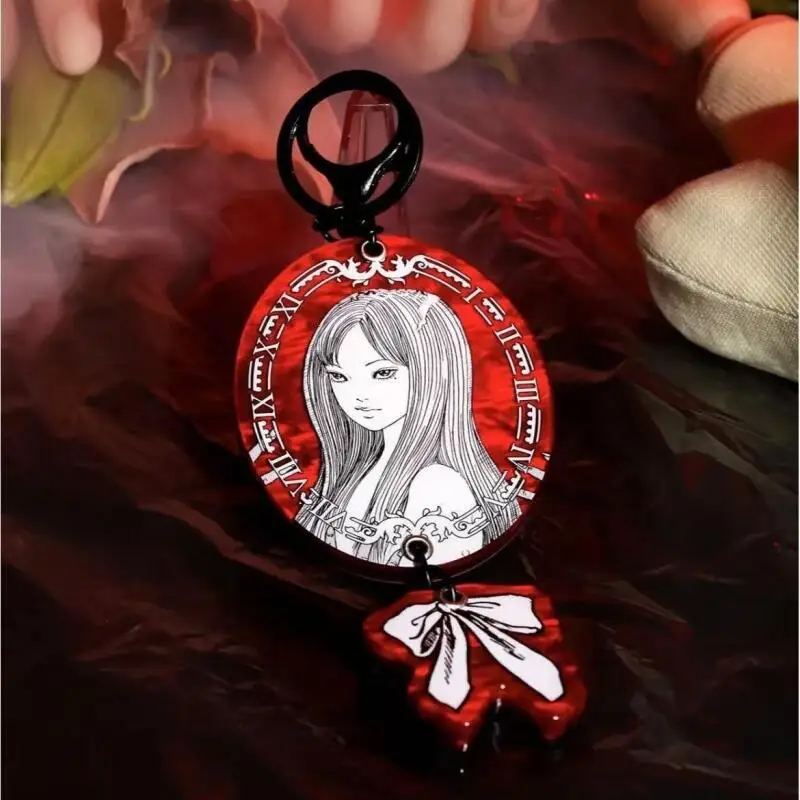 2Pcs Anime Tomie Kawakami Double Sided Oval Acrylic Car Keychain Couple Backpack Pendant Decoration Friend's Birthday Gift