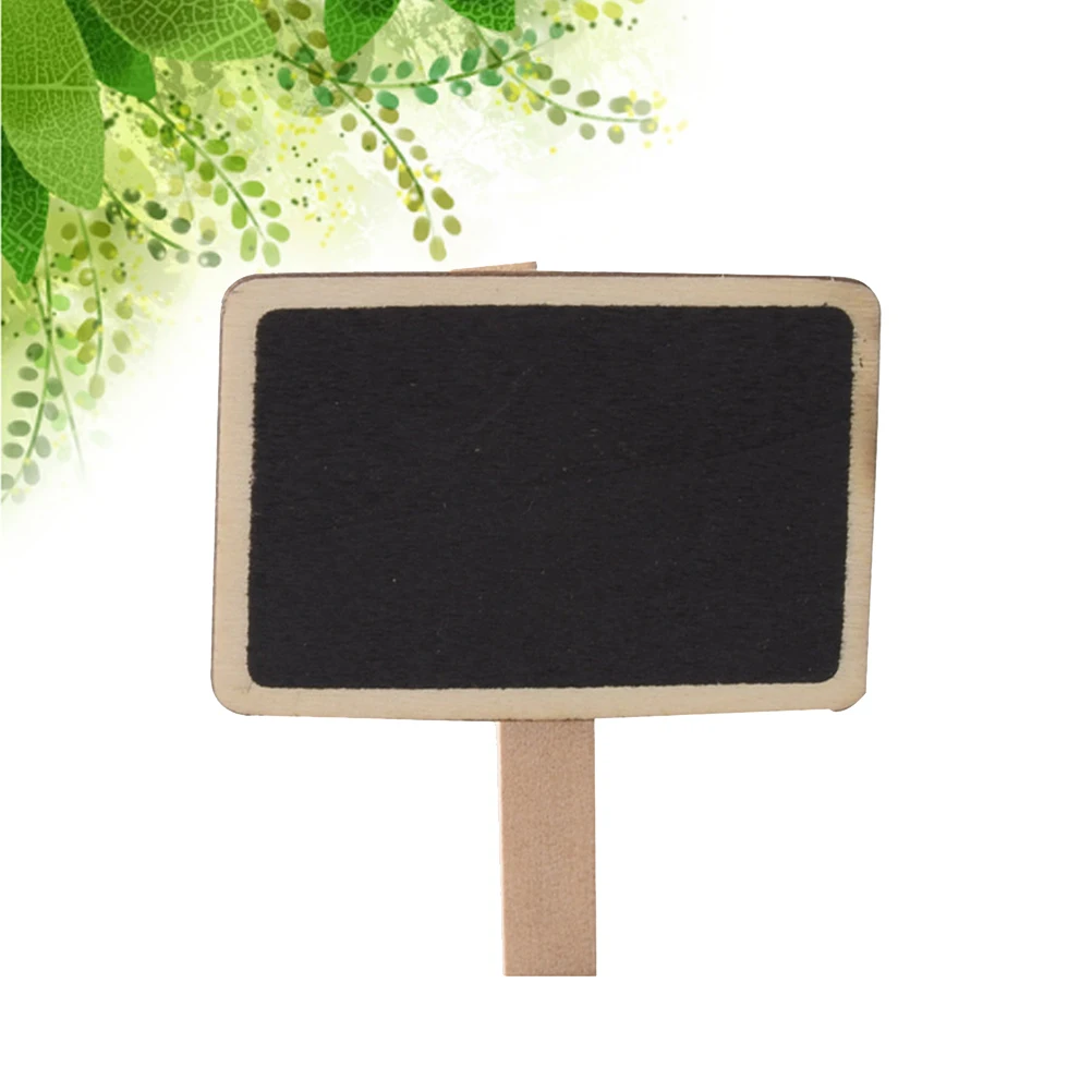 30 Pcs Wooden Clip Mini Chalkboard Clips Message with Multifunction Blackboard Sign Bamboo