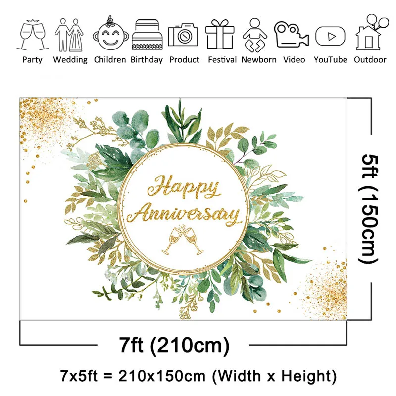 Moclicka spanduk dekorasi pesta ulang tahun, latar belakang daun hijau anak-anak dewasa potret Studio foto Prop spanduk dekorasi pesta