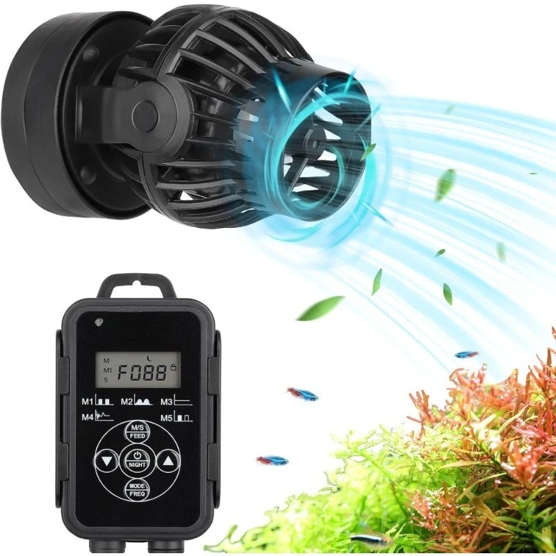

Aquarium Wave Maker with Intelligent Controller Adjustable Water Flow Magnetic DC 12V Quiet Powerhead for Coral Reef Tank