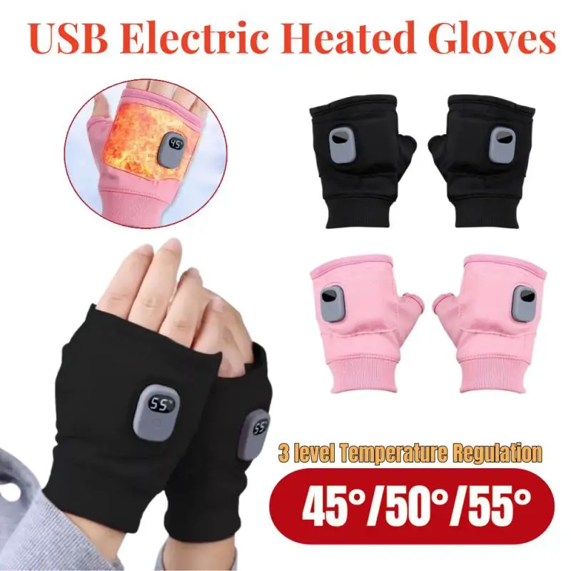 Hot populaire oplaadbare multifunctionele draagbare handwarmer USB-opladen halve vinger touchscreen intelligentie rijhandschoenen