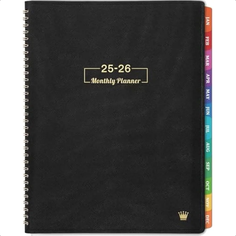 

20252026 Monthly 20252026 20252026 Calendar 18 Monthly with Tabs July 2025 December 2026 8.86" x 11.4" Faux Leather Pocket N