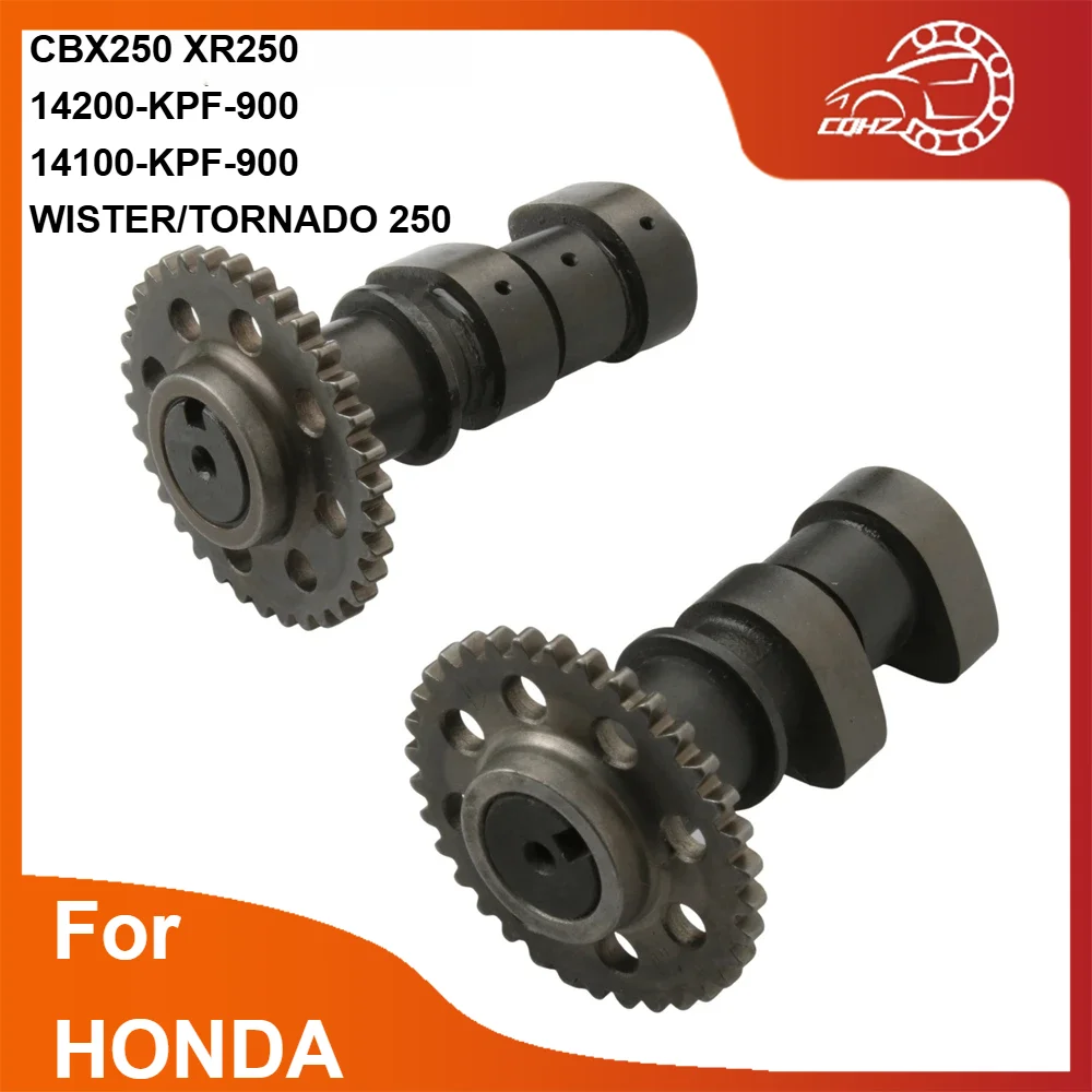 CQHZJ 1 Par de Árboles de Levas para Motocicleta Honda CBX250 XR250 14200-KPF-900 14100-KPF-900 WISTER TORNADO 250