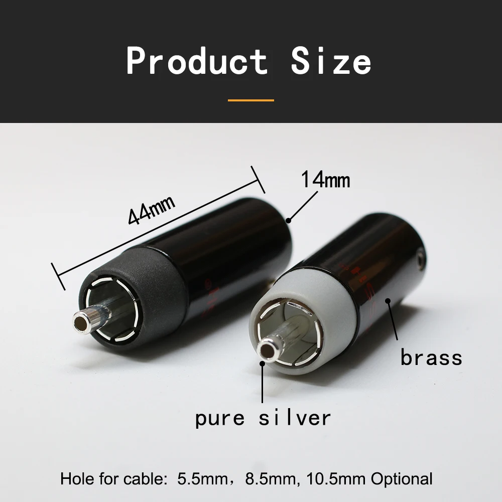 4 Stuks 99.999 5N Puur Zilver Rca Duurzaam & Helder Geluid Home Theater Hi-Fi Systemen Auto Audio connector Plug Jack