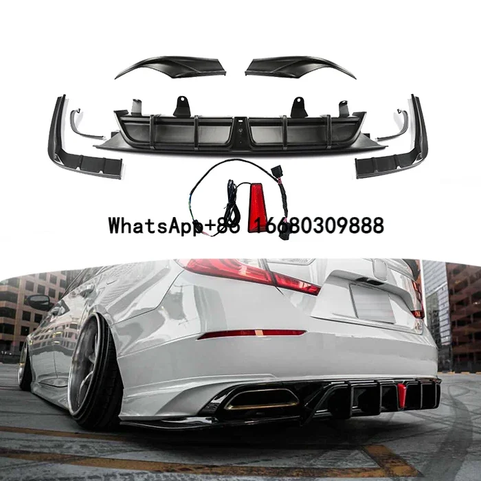 Yofer Factory Direct Auto Accessories Parts Universal diffuser Splitter led aprons modified accessories for Honda accord10th gen