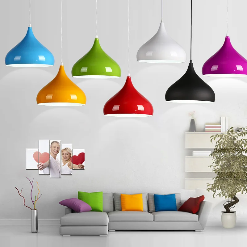 

24cm Modern minimalist creative and personalized decorative chandeliers colorful dining table lamps coffee shop chandeliers