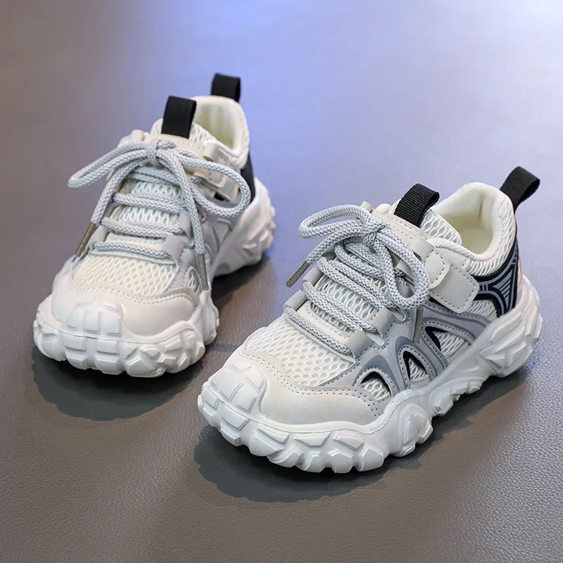 Children's Sneakers for Boy Mesh Versatile Girls Fashion Sneakers Causal Non-slip Kids Unisex Basketball Sports Shoes Hook Loop