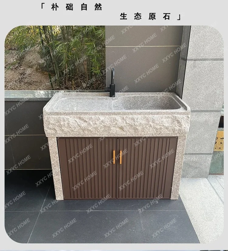 Bathroom Furniture Platform granite pool Outdoor sink with rubbing board Marble laundry pool Integrated washing basin