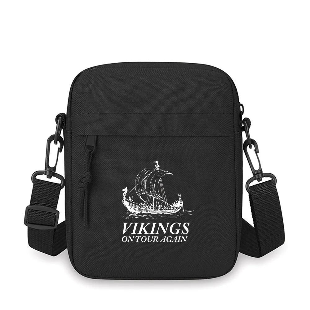 

Viking boat sailing waves again. Men Crossbody Bag Single Shoulder Women Cartoon Anime Film Printing Design Unisex