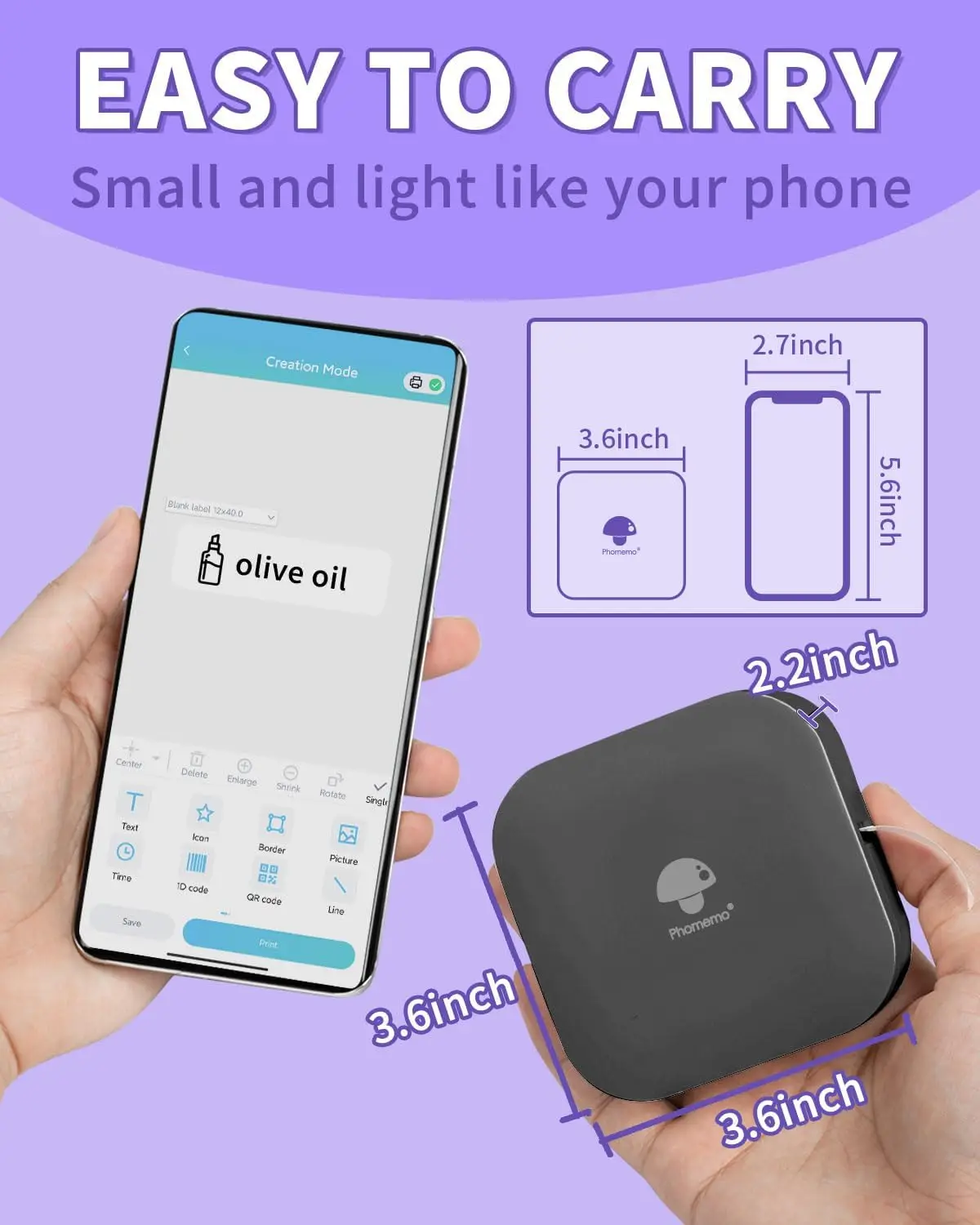 Phomemo Q30 Label Maker Machine Inkless Thermal Label Printer Bluetooth Portable Handheld Mini Labeler for School Home Office