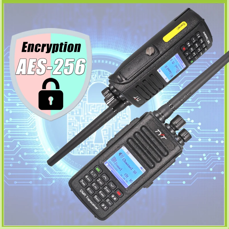 TYT MD-UV390 Plus DMR Digital Walkie Talkie 10W Dual Band AES256 Encryption Waterproof UV Transceiver GPS Optional Two Way Radio