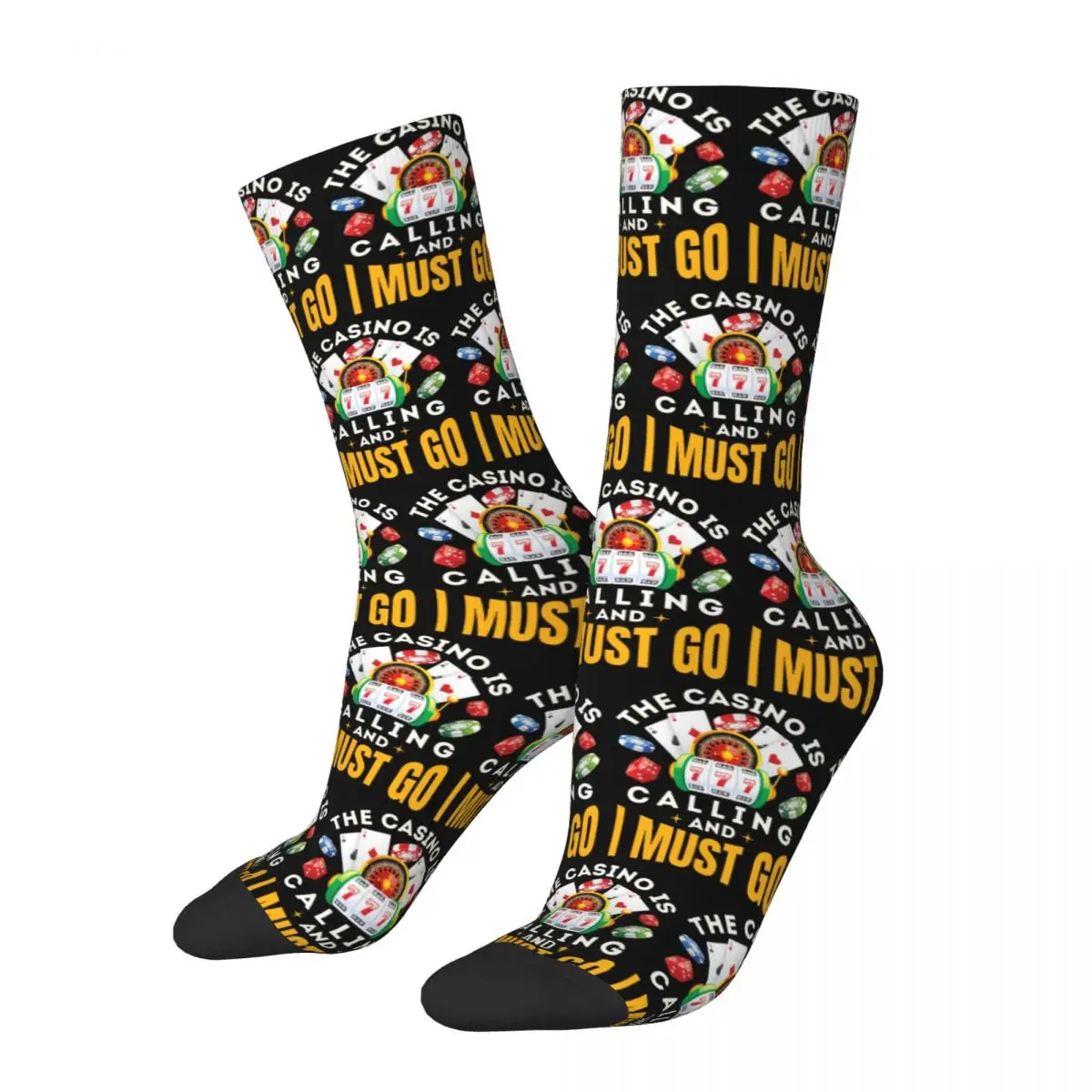 

The Casino Is Calling And I Must Go Socks Harajuku High Quality Stockings All Season Long Socks Accessories for Man Woman Gifts