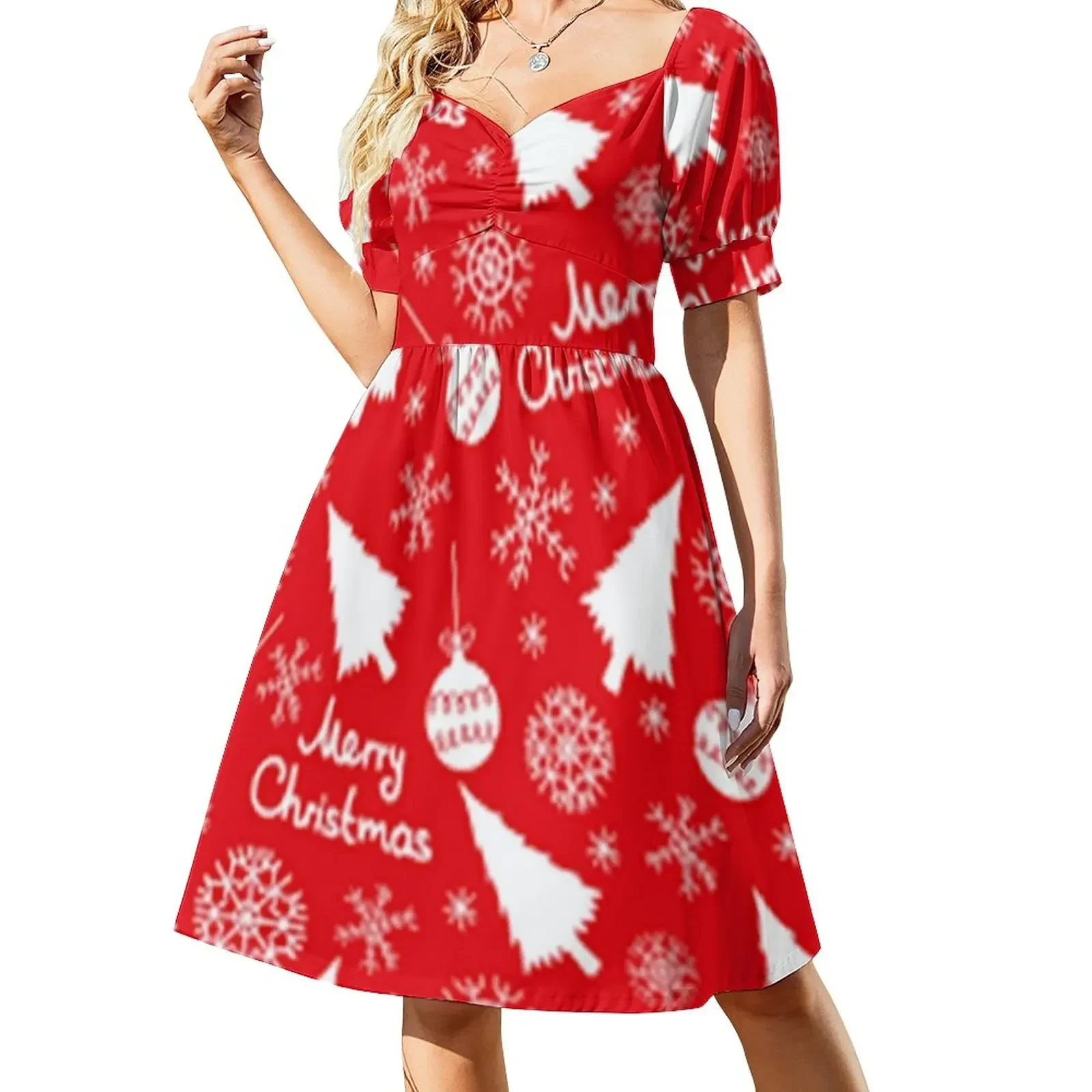 

Christmas Snowflake 9 Short-Sleeved Dress elegant party dress for women 2025 fairy dress