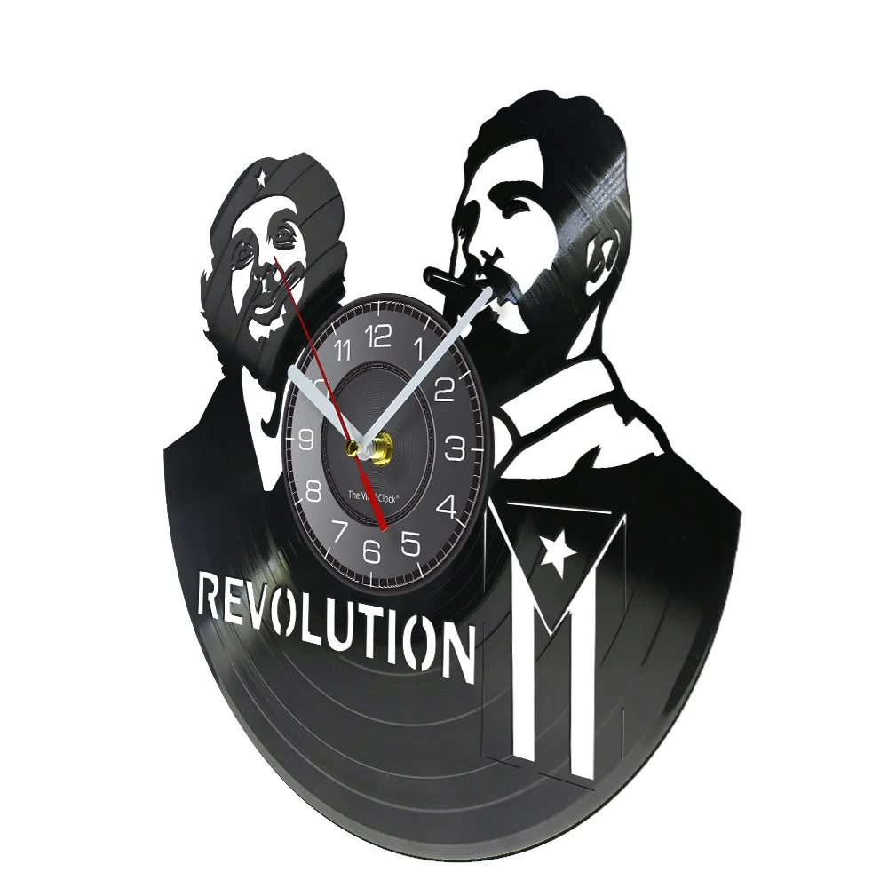 Fidel hawche Guevara cubano Home Deor orologio da parete Havana Cuba rivoluzione orologio da Record in vinile Viva Cuba Libre orologio con bandiera