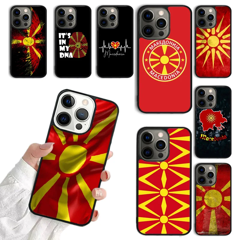 Macedonia Flag Phone Case For iphone 16 15 14 plus 11 12 13 Pro  XR XS Max coque Cover Shell