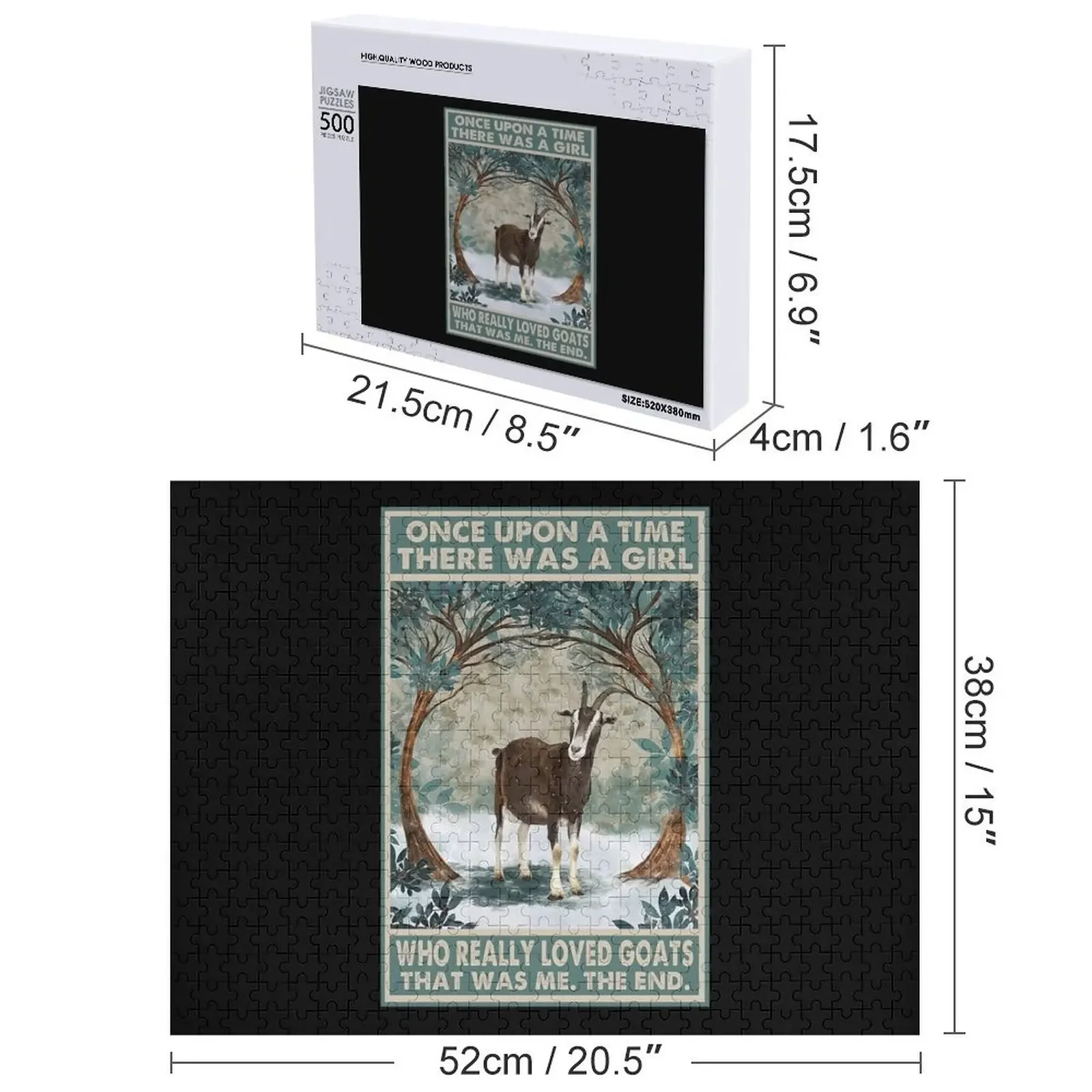 Puzzle dla dzieci z imieniem na zamówienie: Dawno, dawno temu była dziewczynka, która naprawdę kochała kozy. Puzzle edukacyjne dla dzieci, układanka IQ.