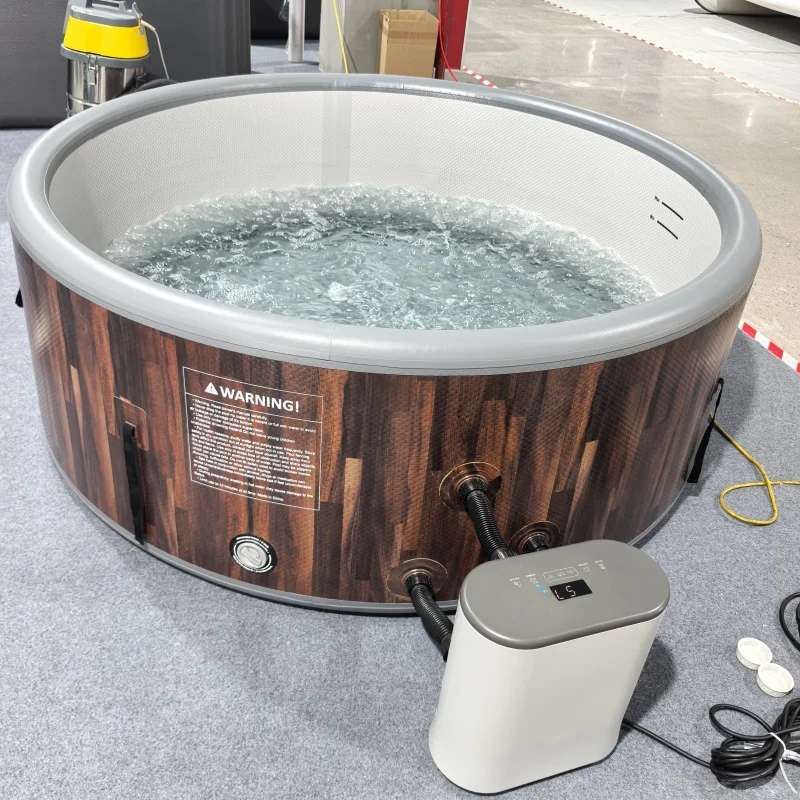 Inflatable Spa Jacuzzi Pool Round Shape 4-6 Persons Family Size Hot Spa Tub With Pump Outdoor
