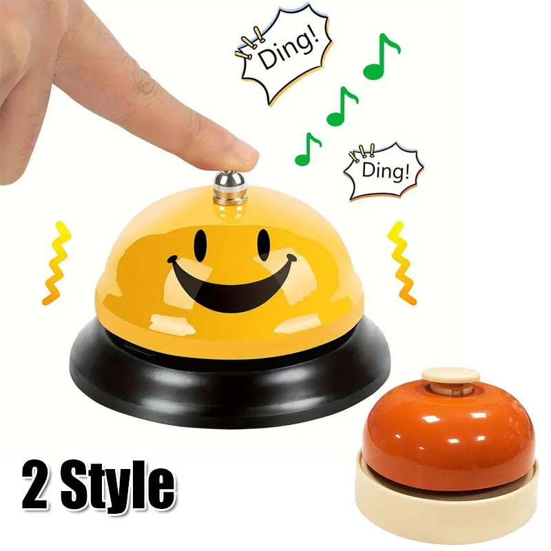 Service Desk Call Bell, 2 Sizes (6.5cm/8.5cm Diameter), Rust-proof Metal & Plastic Structure for Hotel Reception, School Dining