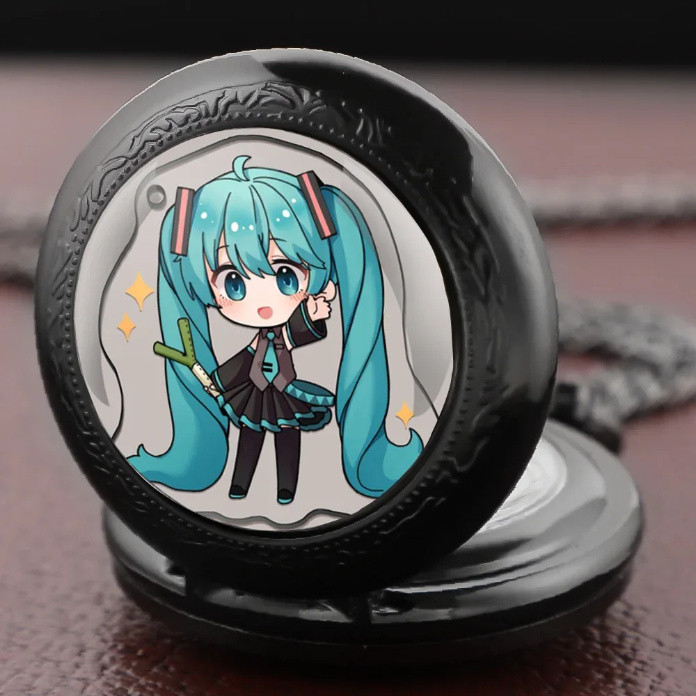 

Cartoon Glass Dome Pocket Watch Fashion Necklace Pendant Chain Jewelry Gifts Men Women Clock Gift Reloj De Bolsillo