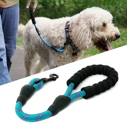 Dog Leash Short Dogs Leash Reflective Dogs Leashes Comfort Handle Leashes for Large Dog Walking Nylon Pet Chain Pet Supplies