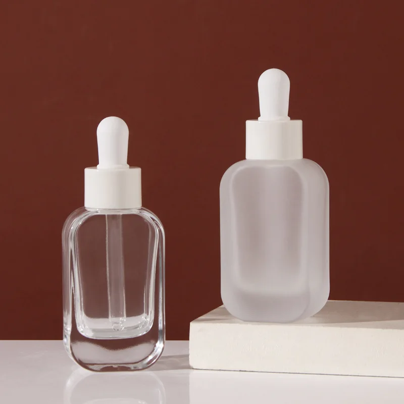 30ml Essential Oil Dropper Bottle Glass Portable Cosmetic Dispenser Bottle Essence Thick Bottom Empty Bottle Refillable Bottles