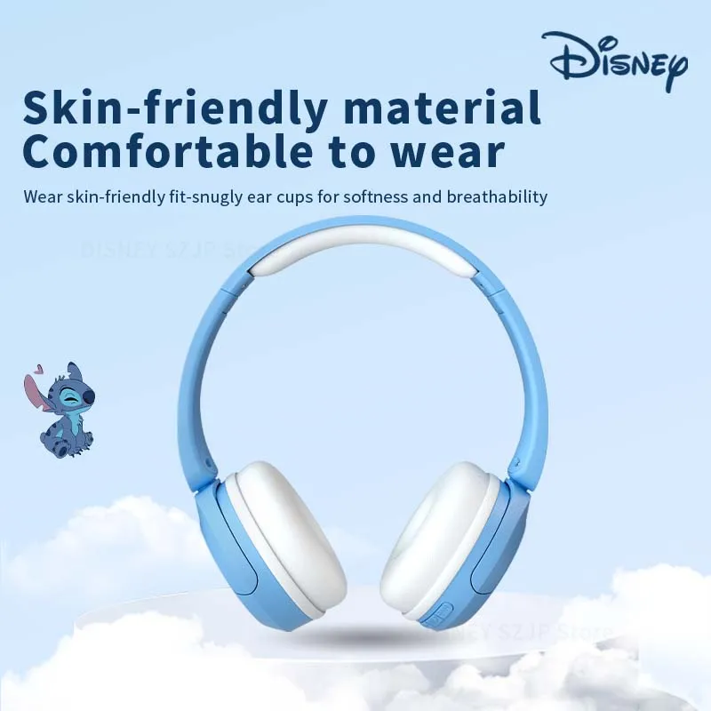 New Disney Stitch HIFI Stereo Sound Plush Headphones MSL-810 Wireless Bluetooth Headsets with Mic Anime Cartoon Kids Gifts