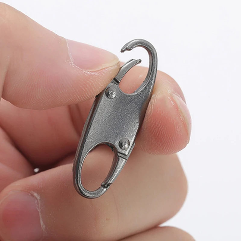 2Pcs Detachable Zipper Head Keychain Adjustable Pull Clasp Climbing Metal Buckle Luggage Bag Zipper Slider Spring Buckle