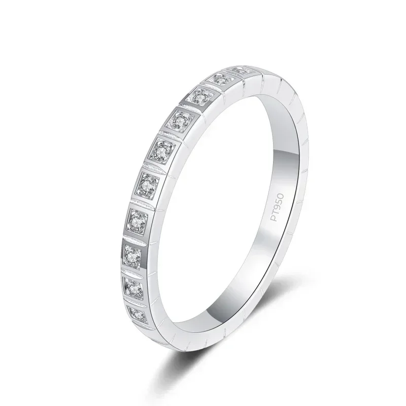 

High Quality Moissanite D Color 0.165 CT Diamond Ring, Classic Platinum PT950 Rings Attend A Cocktail Party for Women Certified